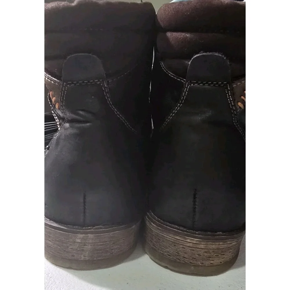 Franco Fortini‎ Men's Lace Up Boots Black Leather Amped Size 12